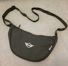 MINI Cooper UK half moon crossbody Zip Up Shoulder Bag Unisex Black Brand New!