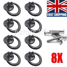 8PK Pull Handle Draw Ring Knob For Door Cabinet Drawer Cupboard Wardrobe+ Screws