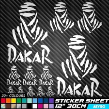 12x DAKAR Vinyl Decal Stickers Sheet Bike Motorbike Motorcycle Moto Superbike