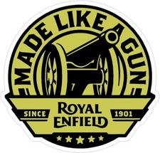 ROYAL ENFIELD BRITISH MOTORCYCLE RETRO  DECALS  x2  STANDARD - CLEAR - REVERSE