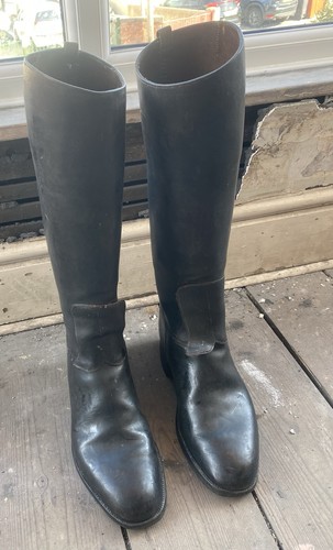 Antique leather riding boots - antique,