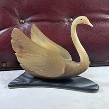 Vintage Horn Swan, 6" long, (domestic cow/bos taurus horn) beautifully carved