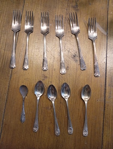 Small silver forks - silver, spoons