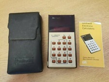 Vintage Calculator ROCKWELL 8R Automatic Percent, Case & Manual, Worn  AC74