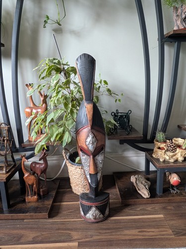 African folk art wooden mask - african,