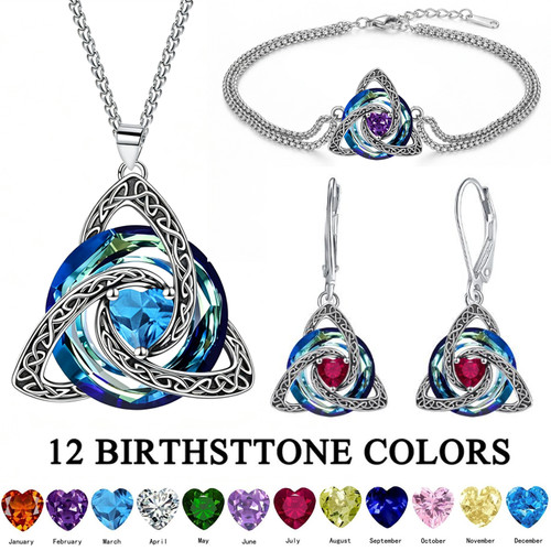 Birthstone celtic trinity knot - celtic,