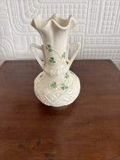Beautiful Belleek Shamrock & Harp Vase