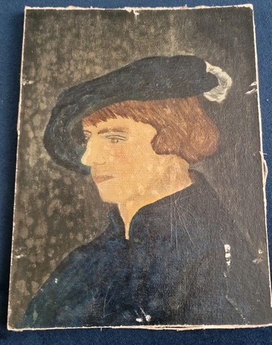 Vintage portrait oil - portrait, board