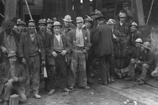 Cornish tin miners at Redruth Mine 1923 4x6 photo 