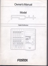Fostex FD4 Digital Multitrack Recorder - Original Manual Not Photocopy. VGC