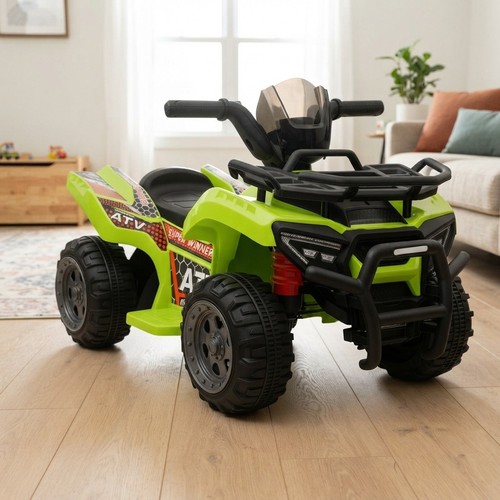 Green electric quad bike - green, 6v