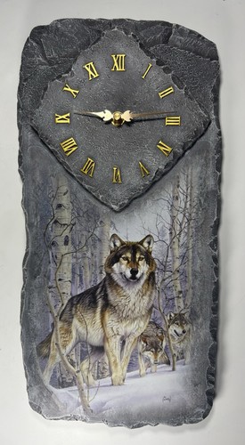Bradford exchange wolf - wolf, clock