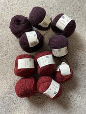 245g Rowan Fine Tweed Yarn 2 Red Shades Mixed DyeLots Used Burnsall&Bainbridge