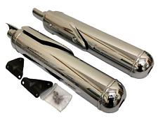 Genuine Pair Royal Enfield Super Meteor 650 2023 Chrome Std Exhaust Silencers
