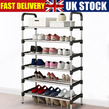 6 Tier Large Metal Shoe Stand Racks Storage Organiser Rack Footwear Shelf Units