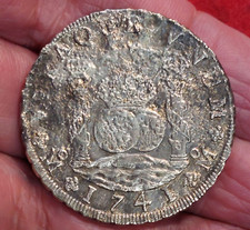 MEXICO 1741 8 REALES PILLAR DOLLAR EX HOLLANDIA 1743 SHIPWRECK TREASURE COA BOX