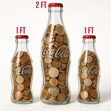 2FT Giant Coca Cola Money Bottle Plastic Bottle Saving Coin Piggy Bank Uk