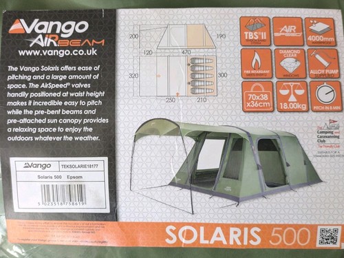 Vango airbeam solaris 500 tent - airbeam,