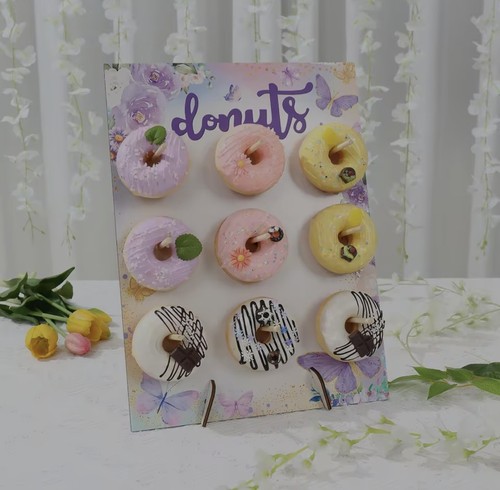 Wooden doughnut display stand - wooden,