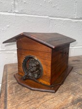 FANTASTIC ANTIQUE WOODEN CIGAR HOLDER BOX IN THE FORM OF A DOG KENNEL