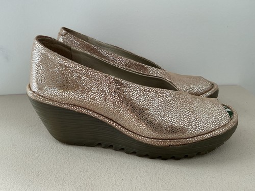 Fly london gold leather peep - fly,