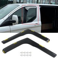 2X WIND DEFLECTORS FOR FORD TRANSIT CUSTOM MK1 2012-23 2/4 DOOR PANEL VAN +CLIPS