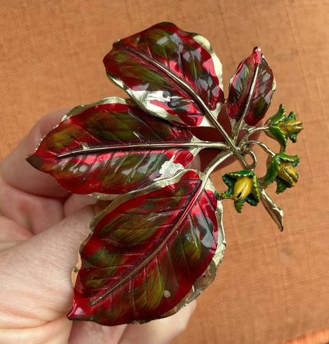 Vintage exquisite leaf - vintage, brooch