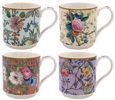 4 CHINA MUGS SET OF WILLIAM KILBURN COFFEE TEA MUG GIFT BOXED STACKABLE Leonardo