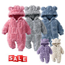 Newborn Baby Boy Kids Bear Hooded Romper Jumpsuit Bodysuit Clothes Outfits Sets