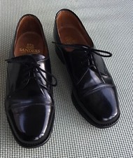 SANDERS Gibson 5151B Military Parade Shoes Black Leather Ladies UK3.5