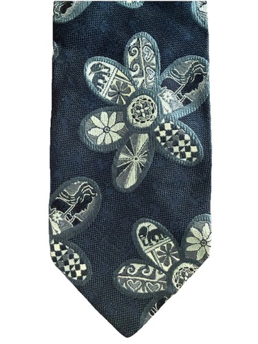 Moschino silk tie navy blue - moschino,