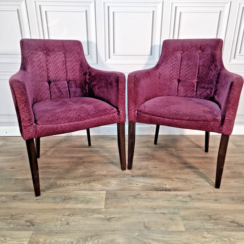 Pair vintage tub chairs - pair,