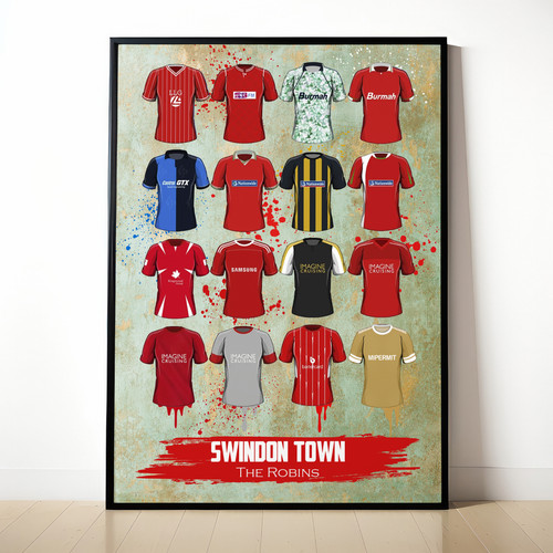 Swindon town painted shirt - painted,