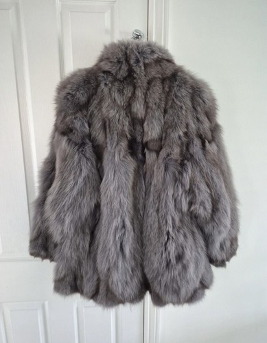 Silver fox real fur - fur, coat