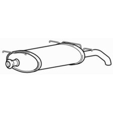 Rear exhaust silencer - rear, back