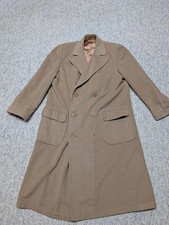 vintage SAKS FIFTH AVE double breasted OVERCOAT tan 44 cashmere? camel hair?