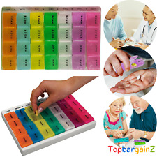 Pill Dispenser Organiser Weekly Daily Box 7 Day Medicine Tablet Coloured Storage