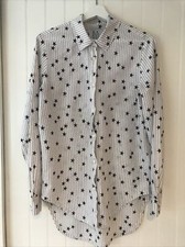 Zoe Karssen Star Shirt -  Front Button Long Sleeve Collared Blouse Size Medium