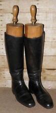 Tom Hill English Black Leather Riding Boots & Wooden Trees - UK Size 7 Wide