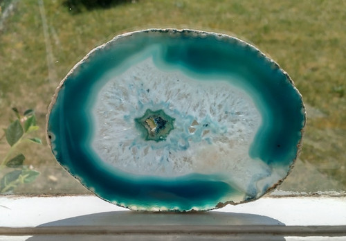 Blue agate geode slice approx - geode,