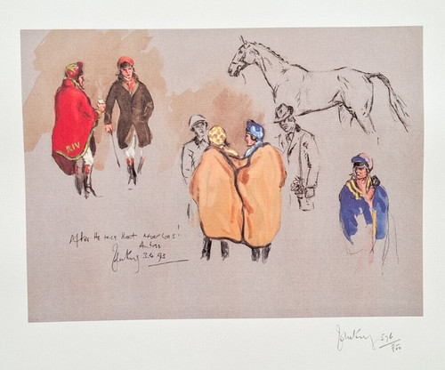 John king signed print - signed, horse