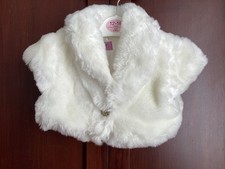 F & F WHITE FAUX FUR BOLERO