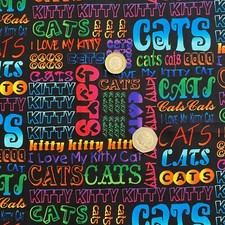 Caterwauling colourful cat - colourful,