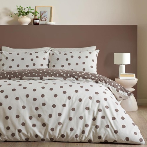 Polka dot chocolate bedding - chocolate,