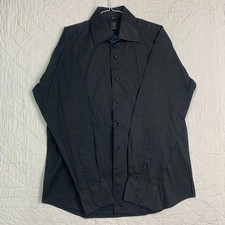 VTG Van Heusen Men's Long Sleeve Black Slim Fit Dress Shirt Size 16.5