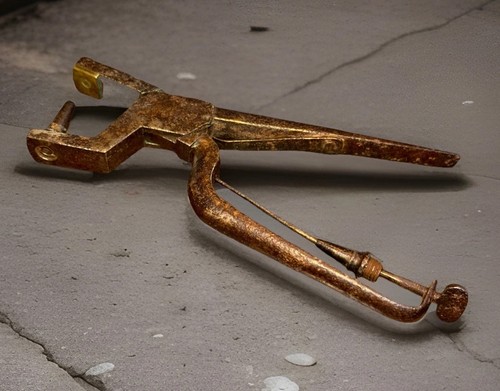 Antique leather workers tool - leather,