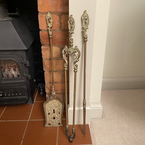 Antique vintage brass fireside - vintage,