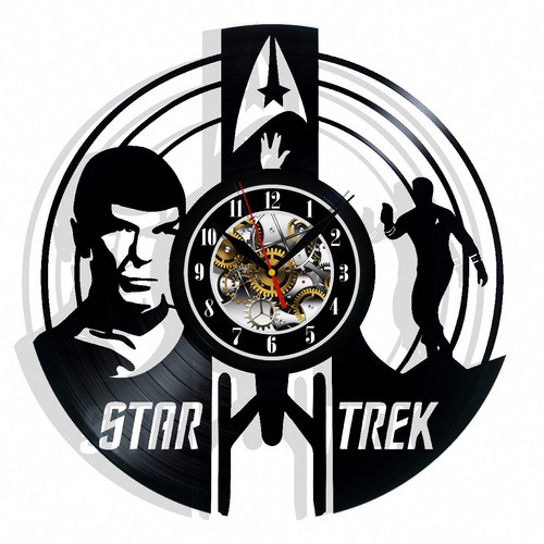 Star trek vinyl wall clock - star,