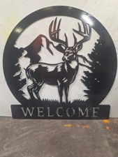 Metal Welcome Sign Buck Deer