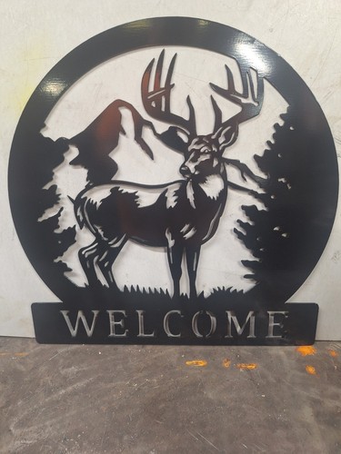 Metal welcome sign - metal,